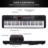 Karrera 61-Key Electronic Piano Keyboard with LED and Folding Stand in Black CHJ-SD1 - Extra Image