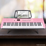 Karrera 61-Key Electronic Piano Keyboard with LED and Folding Stand in Pink CHJ-SD1 - Extra Image