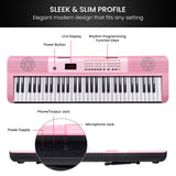 Karrera 61-Key Electronic Piano Keyboard with LED and Folding Stand in Pink CHJ-SD1 - Extra Image