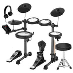 Karrera 18S Electronic Drum Kit Mesh Pads 8in Snare Bluetooth Sounds USB/MIDI Output Kick Pedal