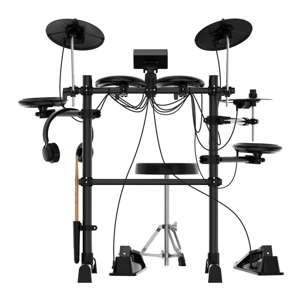 Karrera TDX-16 Electronic Drum Kit with LCD, Toms, Snares Quiet Mesh Pads & Pedals, Adjustable