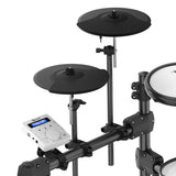 Karrera X23 Electronic Drum Kit with Sound Module, 3 Toms, Snare Quiet Mesh Drum Heads, Cymbals - Front View