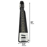 Karrera 29in 6-String Lap Steel Hawaiian Guitar - Black - Extra Image
