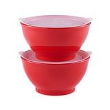 Elipse Kids Spill-Proof Anti-Slip Bowl Stage 1 8oz | Twin Pack with Lid Blue - Close-Up Angle
