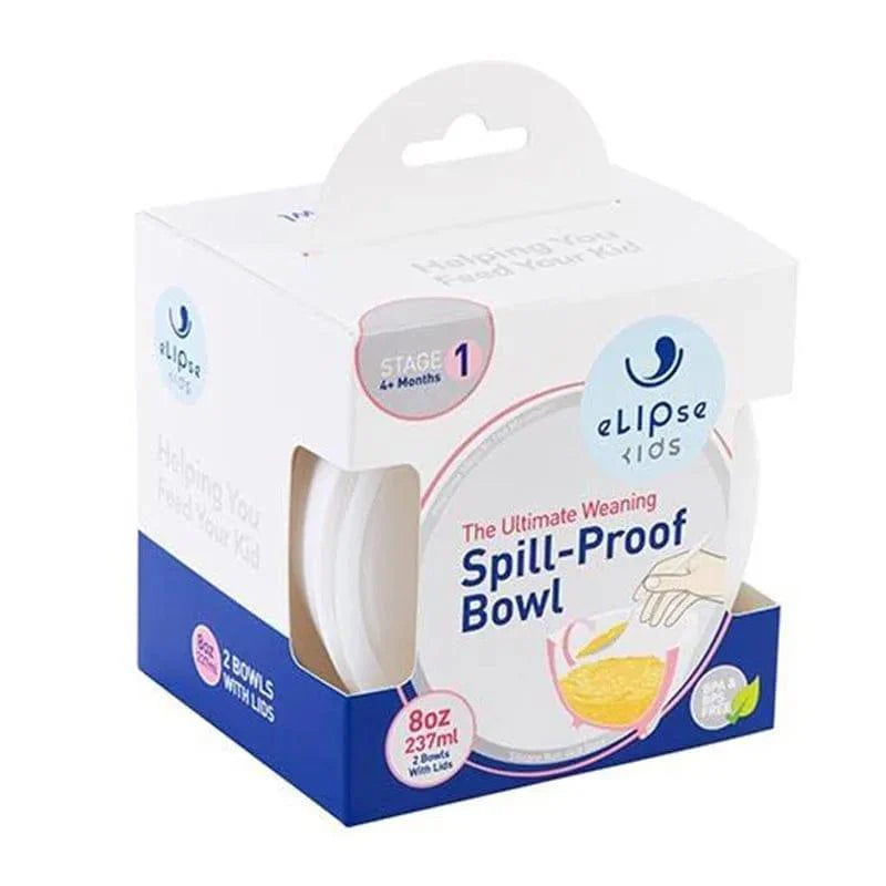 Elipse Kids Spill-Proof Anti-Slip Bowl Stage 1 8oz | Twin Pack with Lid Green-2006733340341833728