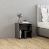 Bed Cabinets 2 pcs High Gloss Grey 40x30x40 cm Engineered Wood - Side View