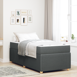 Bed Frame with Mattress Dark Grey 90 x 190 cm Fabric