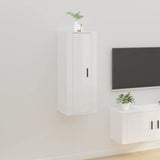 Wall Mounted TV Cabinet High Gloss White 40x34.5x100 cm - Front View