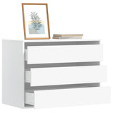 Corner Chest of Drawers White 80x41x58 cm Engineered Wood - Front View