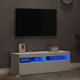 TV Cabinets with LED Lights 2 pcs White 60x35x40 cm - Side View