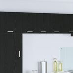 Hanging Cabinet Black Oak and White 30 x 31 x 40 cm