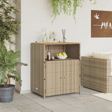 Cabinet Beige 70 x 50 x 87 cm Polyester and Roly Rattan - Side View
