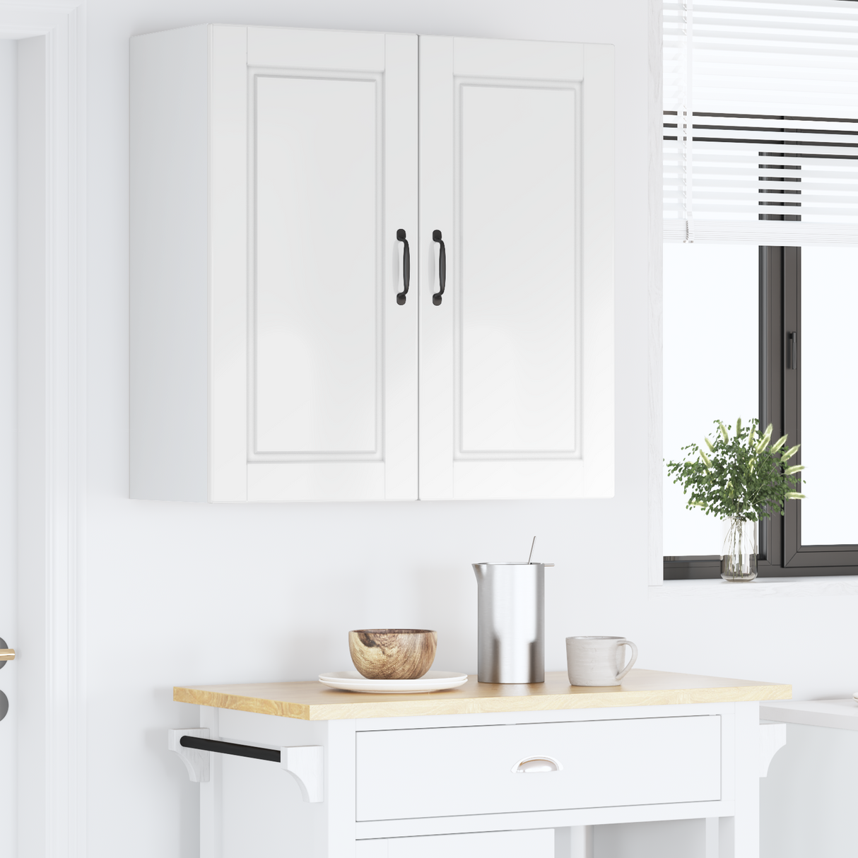 Wall Cabinet PORTO High Gloss White 80 x 31 x 80 cm