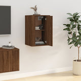 Wall Mounted TV Cabinet Brown Oak 40x34.5x60 cm - Side View