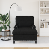 Lounge Chair with Cushion Black 91 x 157 x 91 cm Fabric