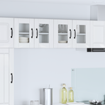 Wall Glass Cabinet PORTO 2 pcs High Gloss White Engineered Wood
