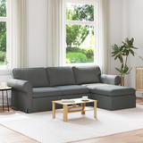 Sofa Dark Grey 245 x 138 x 80 cm Fabric - Front View