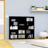 CD Cabinet Black 100x23x89.5 cm Engineered Wood - Front View