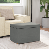 Stool Dark Grey 61 x 41 x 40 cm Fabric and Engineered Wood - Side View