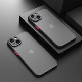 Shockproof Armor Matte Case For iPhone 16 15 14 Plus 13 11 12 Pro Max Luxury Silicone Bumper Clear Hard PC Back Cover Capa - Extra Image