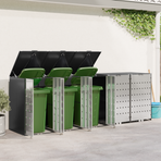 Wheelie Bin Storage for 3 Bins Stainless Steel Anthracite