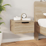 Wall-mounted Bedside Cabinets 2 pcs Sonoma Oak 34x30x20 cm - Side View