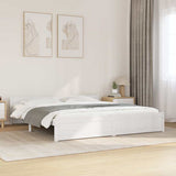 Bed Frame without Mattress White Solid Wood 183x203 cm King - Front View