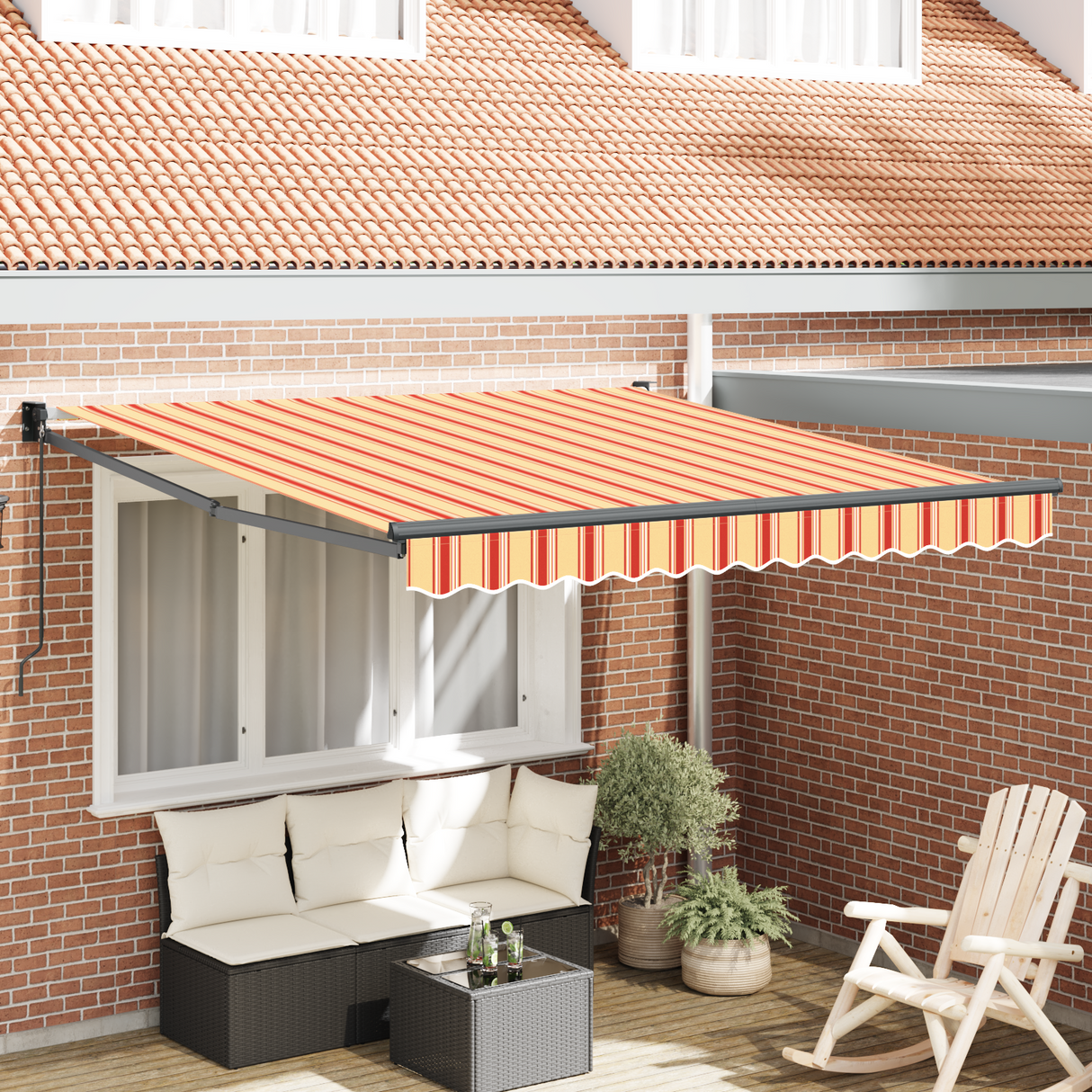 Retractable Awning Yellow and Orange 300 x 250 cm