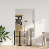 Dog Gate 2 pcs Black 80 x 80 cm Galvanised Steel - Side View