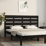 Headboard Black 180 cm Solid Wood Pine - Front View