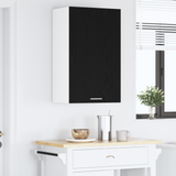 Hanging Cabinet with Door Black Oak and White 50 x 31 x 80 cm