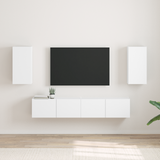 TV Wall Cabinet 2 pcs White 30 x 31 x 60 cm Engineered Wood - Side View