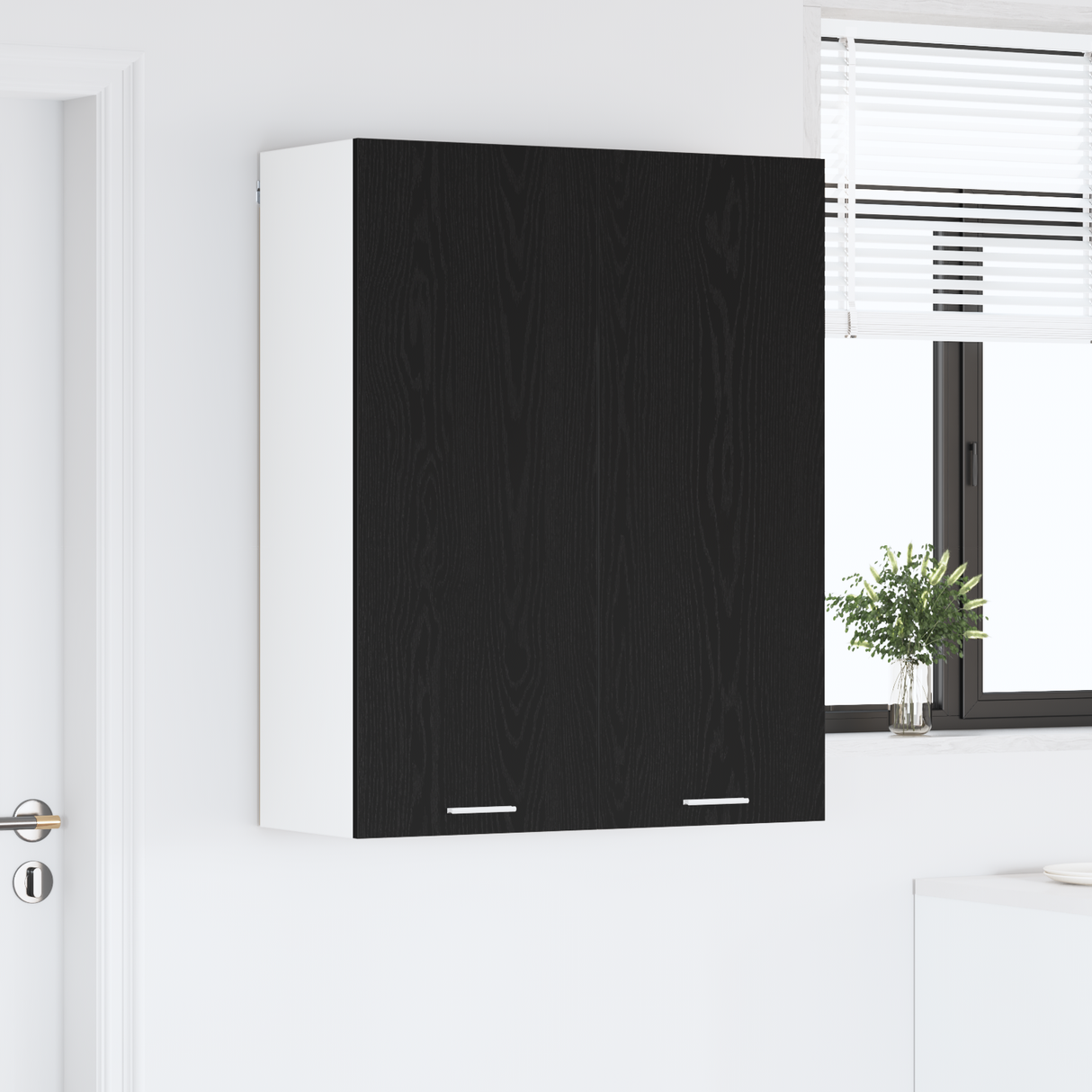 Hanging Cabinet Black Oak 80 x 31 x 100 cm Engineered Wood
