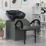Shampoo Chair Dark Grey and Black 136 x 60 x 92 cm Plastic