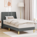 Bed Frame with Headboard Dark Grey 90 x 190 cm Fabric