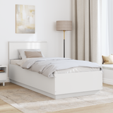 Bed Frame with Headboard White 90 x 190 cm Engineered Wood