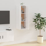 Wall Mounted TV Cabinet High Gloss White 40x34.5x100 cm - Side View