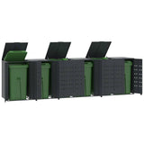 Wheelie Bin Storage for 6 Bins Anthracite 414x79x117 cm Steel - Front View