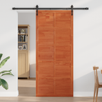 Barn Door 80 x 2,5 x 208 cm Solid Pine Wood Wax brown
