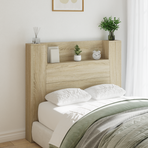 Headboard Cabinet with LED Sonoma Oak Engineered Wood