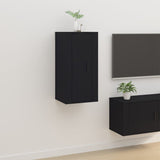 Wall Mounted TV Cabinet Black 40x34.5x80 cm - Front View
