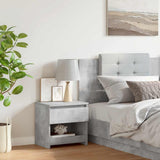 Bedside Cabinet Concrete Grey 40x30x39 cm Engineered Wood - Side View