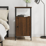 Bedside Cabinet Brown Oak 41x31x80 cm Engineered Wood - Front View