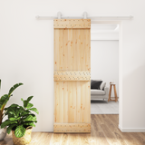 Sliding Door Natural and White 70 x 210 cm Solid Pine Wood