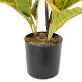 Artificial Potted Flaming Zebra (Codiaeum variegatum / crotons) 55cm - Front View