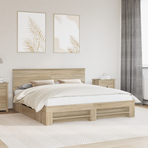 Bed Frame Sonoma Oak 180 x 200 cm Engineered Wood