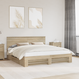 Bed Frame Sonoma Oak 180 x 200 cm Engineered Wood - Front View