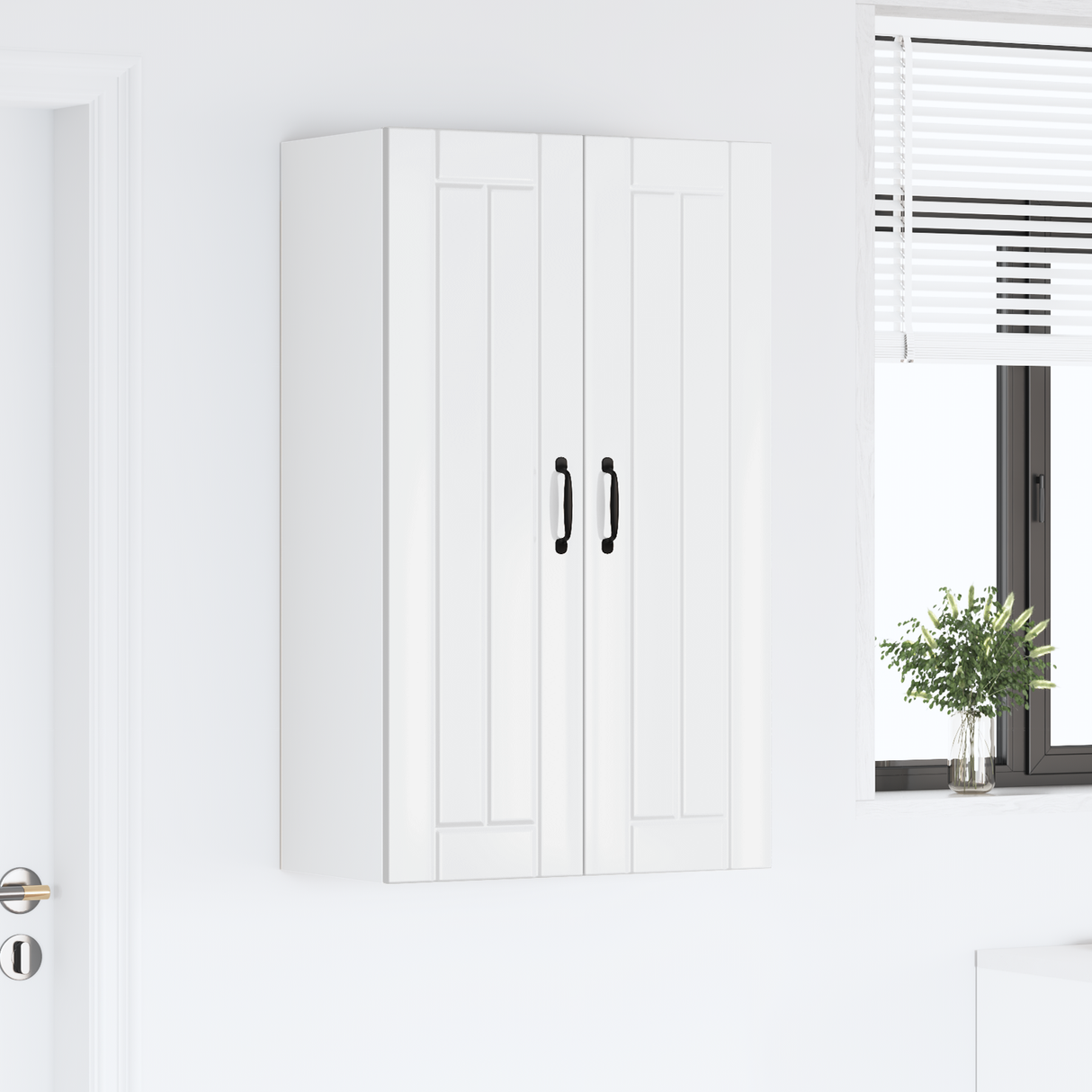 Wall Cabinet LUCCA High Gloss White 60 x 31 x 100 cm