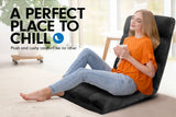 Adjustable Cushioned Floor Gaming Lounge Chair 99 x 41 x 12cm - Black - Side View