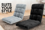 Adjustable Cushioned Floor Gaming Lounge Chair 99 x 41 x 12cm - Black - Top-Down View